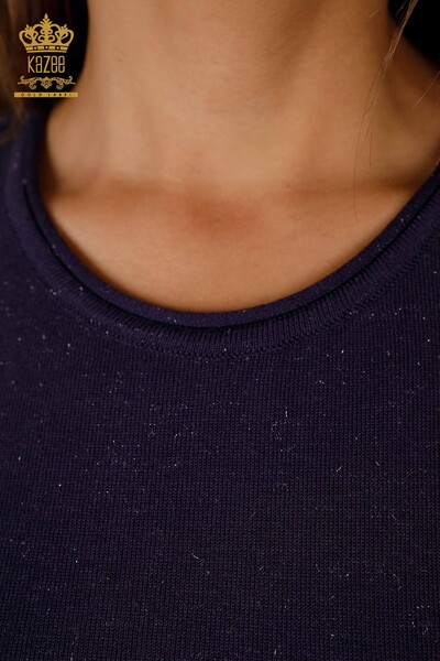 Wholesale Women's Knitwear Crew Neck Short Sleeve Glitter Cross - 15942 | KAZEE - Thumbnail