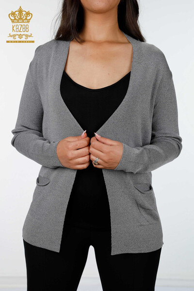 Wholesale Women's Knitwear Cardigan Long Pocket Detailed Viscose - 15744 | KAZEE - 3