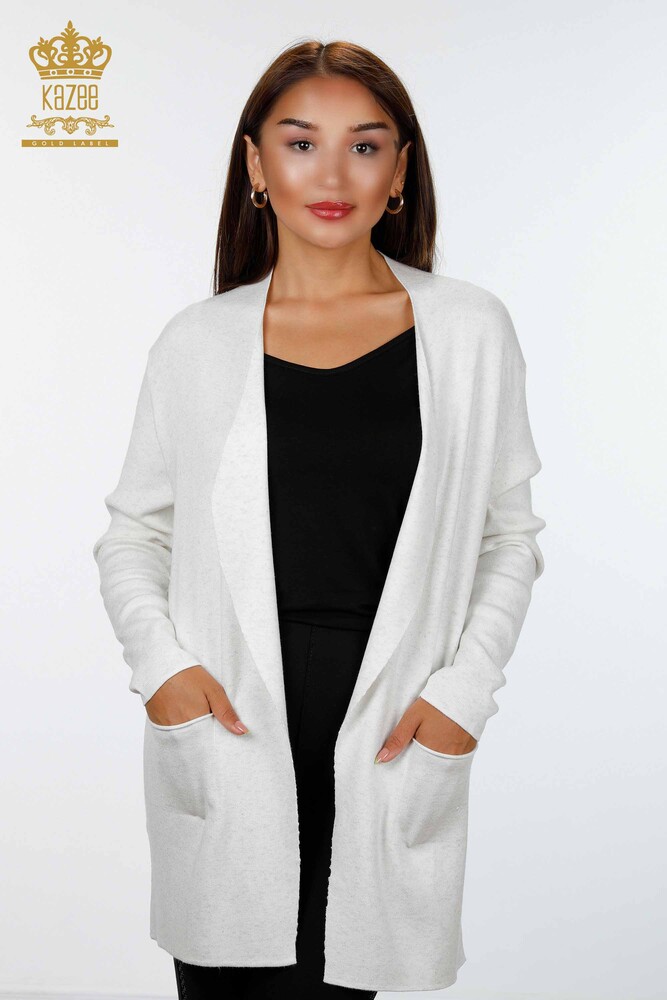 Wholesale Women's Knitwear Cardigan Long Pocket Detailed Viscose - 16871 | KAZEE - 5