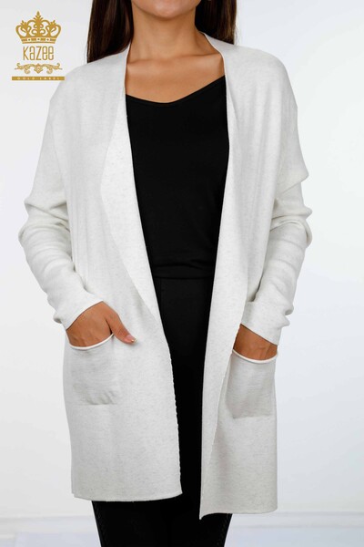 Wholesale Women's Knitwear Cardigan Long Pocket Detailed Viscose - 16871 | KAZEE - 6