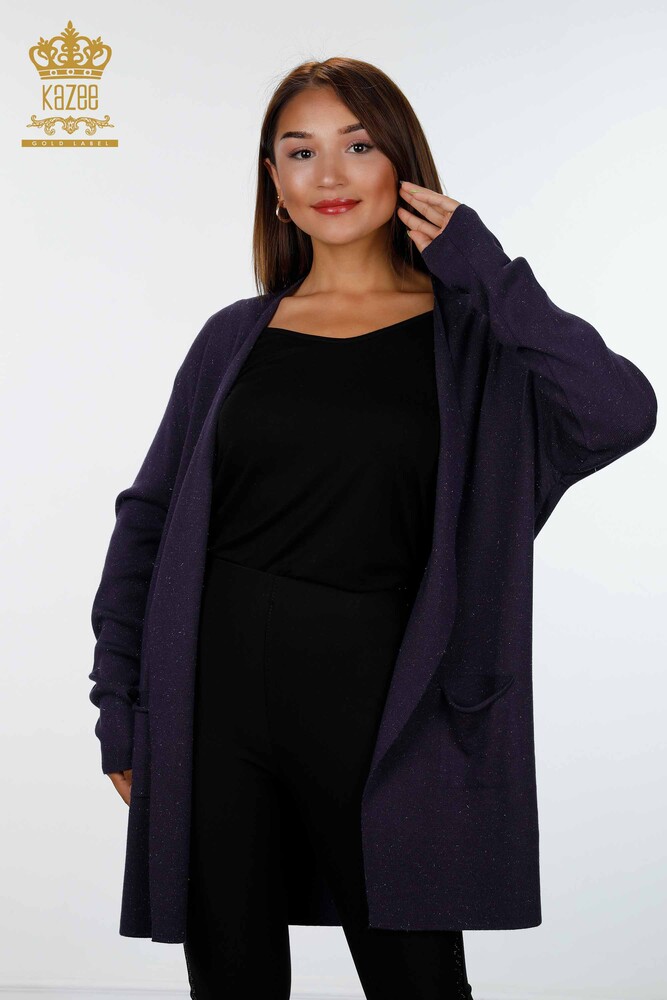 Wholesale Women's Knitwear Cardigan Long Pocket Detailed Viscose - 16871 | KAZEE - 22