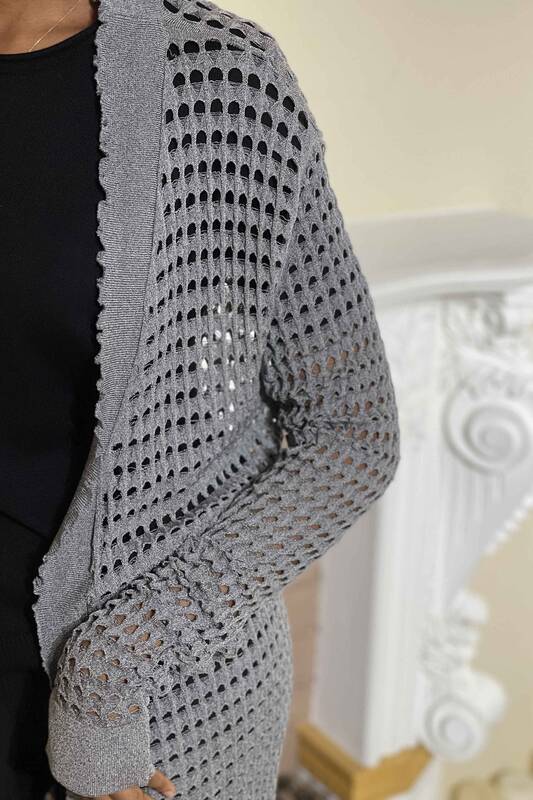 Wholesale Women's Knitwear Cardigan Loose Long Detailed - 16250 | KAZEE