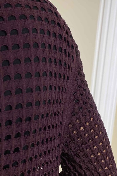Wholesale Women's Knitwear Cardigan Loose Long Detailed - 16250 | KAZEE - Thumbnail