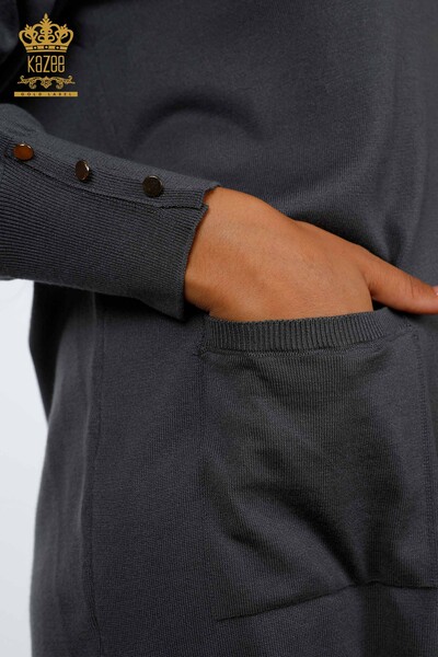 Wholesale Women's Knitwear Cardigan Cufflink Detailed Viscose - 15944 | KAZEE - Thumbnail