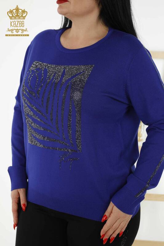 Wholesale Women's Knitwear - Crew Neck - Dark Blue - 30159 | KAZEE