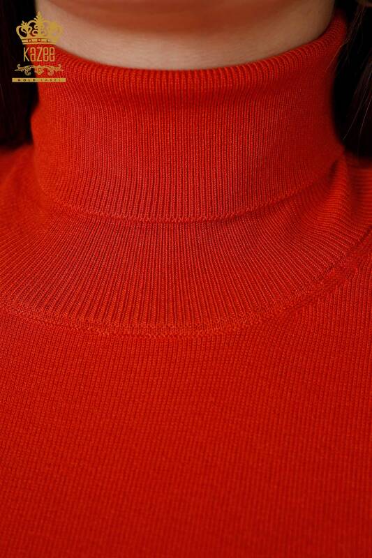 Wholesale Women's Knitwear Turtleneck Long Sleeve Viscose Basic - 11122 | KAZEE