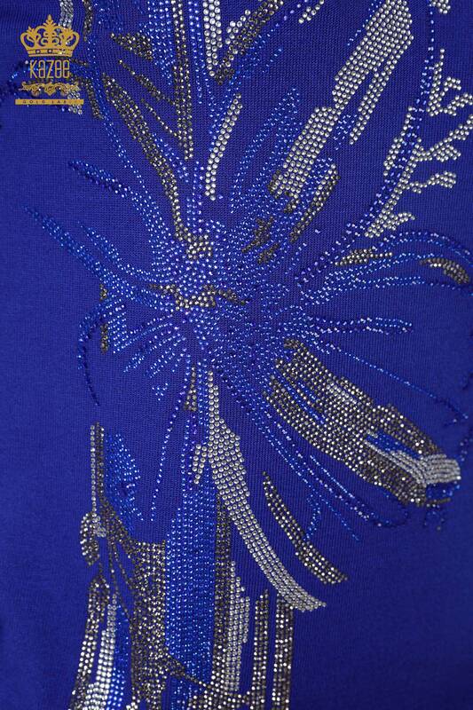 Wholesale Women's Knitwear Floral Patterned American Model Stone - 16693 | KAZEE