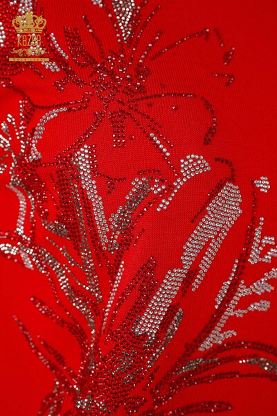 Wholesale Women's Knitwear Floral Patterned American Model Stone - 16693 | KAZEE - Thumbnail