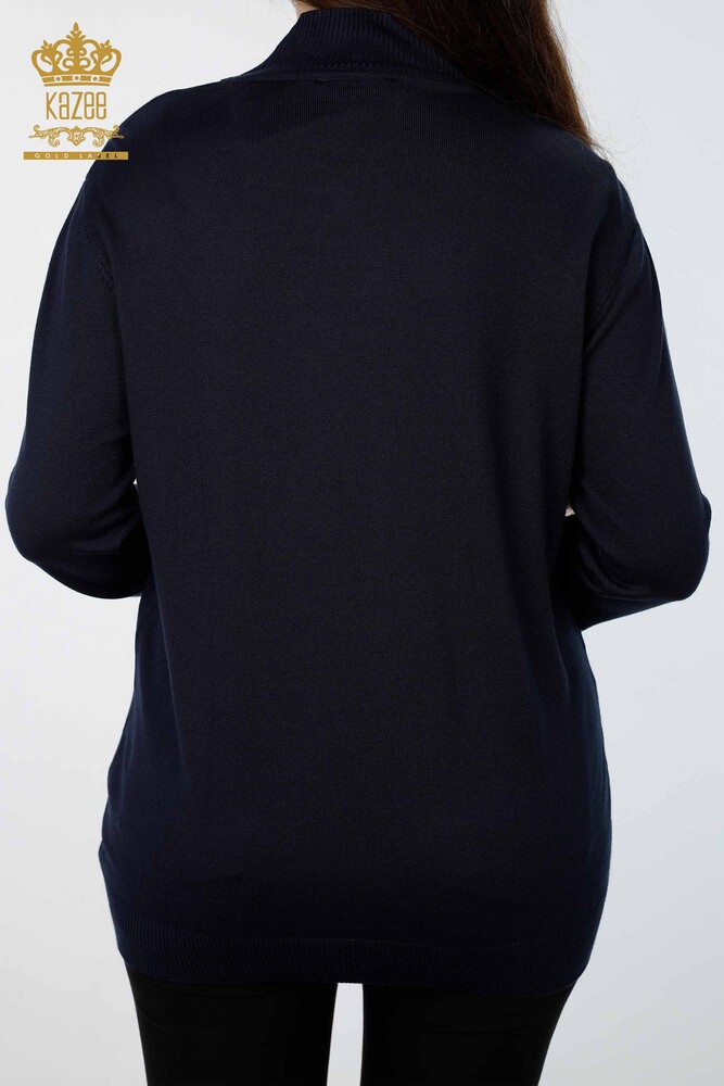 Wholesale Women's Knitwear Standing Collar Long Sleeve Basic Viscose - 15670 | KAZEE - 10