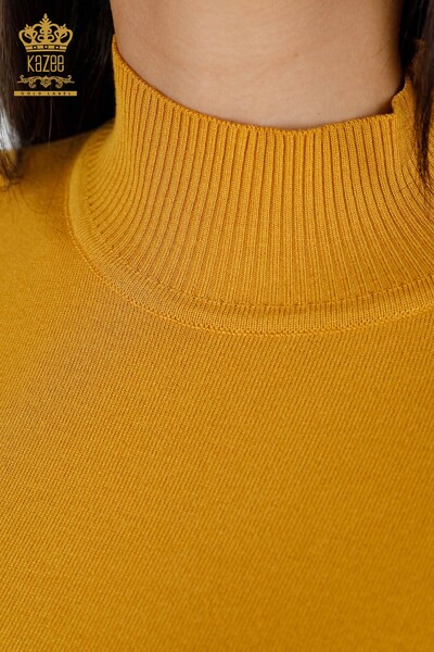 Wholesale Women's Knitwear Standing Collar Long Sleeve Basic Viscose - 15670 | KAZEE - 13