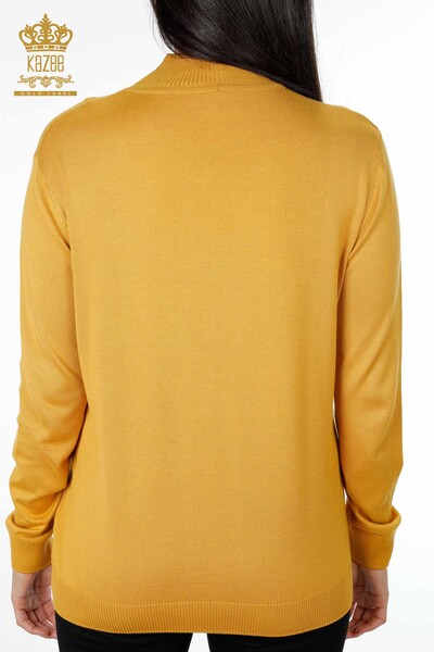 Wholesale Women's Knitwear Standing Collar Long Sleeve Basic Viscose - 15670 | KAZEE - 15