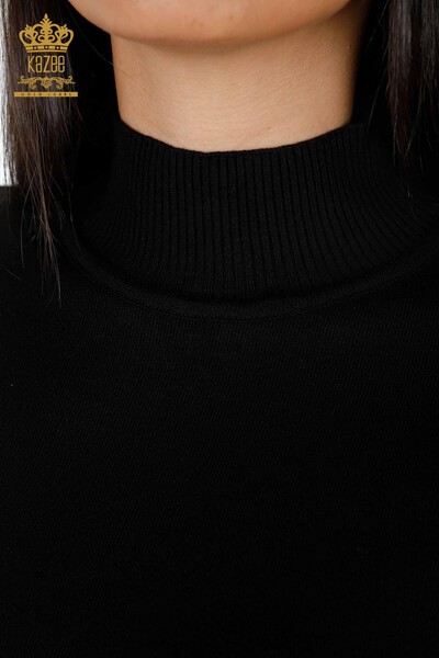 Wholesale Women's Knitwear Standing Collar Long Sleeve Basic Viscose - 15670 | KAZEE - Thumbnail