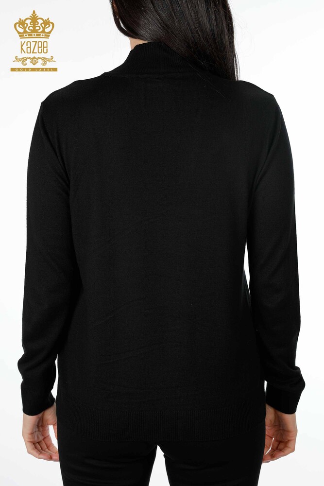 Wholesale Women's Knitwear Standing Collar Long Sleeve Basic Viscose - 15670 | KAZEE - 20