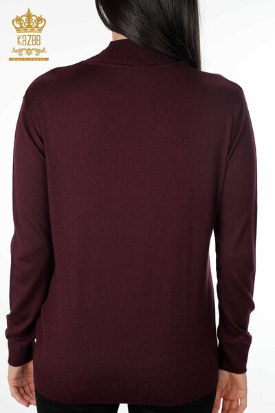 Wholesale Women's Knitwear Standing Collar Long Sleeve Basic Viscose - 15670 | KAZEE - 30