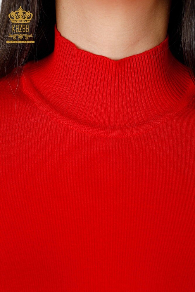 Wholesale Women's Knitwear Standing Collar Long Sleeve Basic Viscose - 15670 | KAZEE - 33