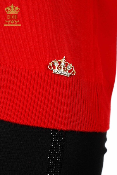 Wholesale Women's Knitwear Standing Collar Long Sleeve Basic Viscose - 15670 | KAZEE - 34