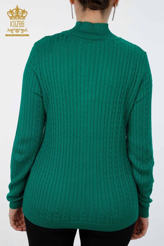 Wholesale Women's Knitwear Standing Collar Long Sleeve Viscose Basic - 15226 | KAZEE