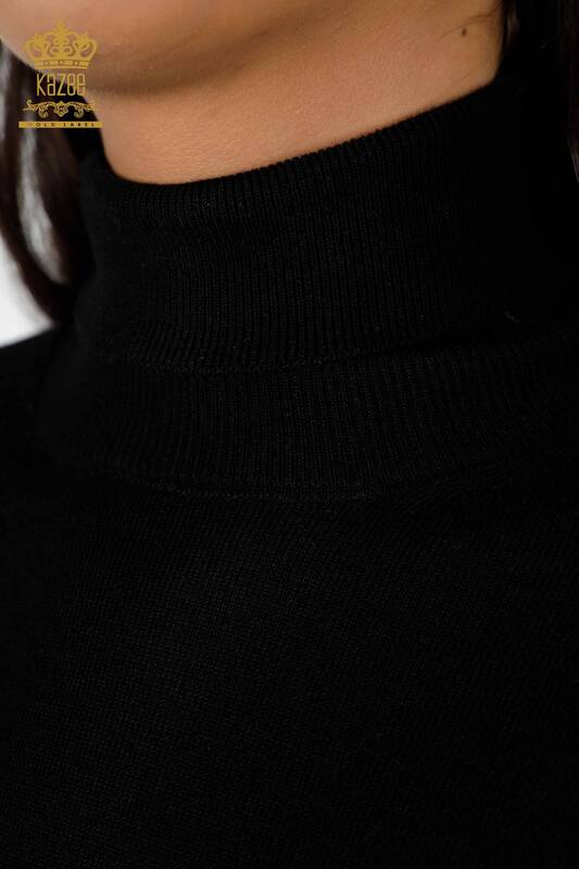 Wholesale Women's Knitwear Long Sleeve Turtleneck Viscose Basic - 11122 | KAZEE