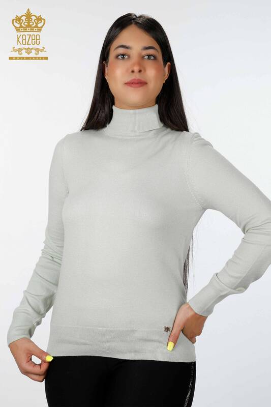 Wholesale Women's Knitwear Long Sleeve Turtleneck Viscose Basic - 11122 | KAZEE