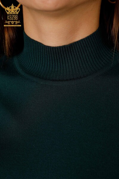 Wholesale Women's Knitwear Short Sleeve Stand Up Collar Basic Viscose - 16168 | KAZEE - Thumbnail