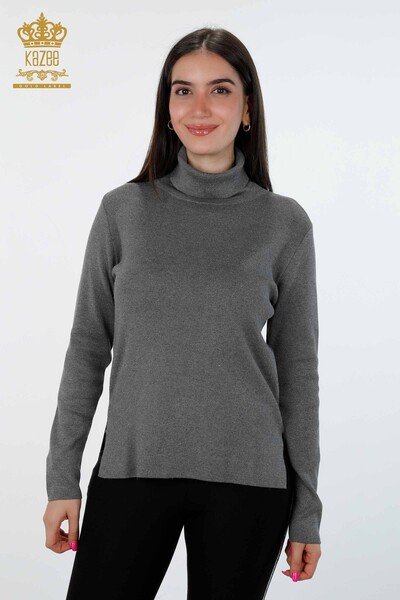 Wholesale Women's Knitwear Glitter Transition Long Sleeve Basic Viscose - 15129 | KAZEE - Thumbnail