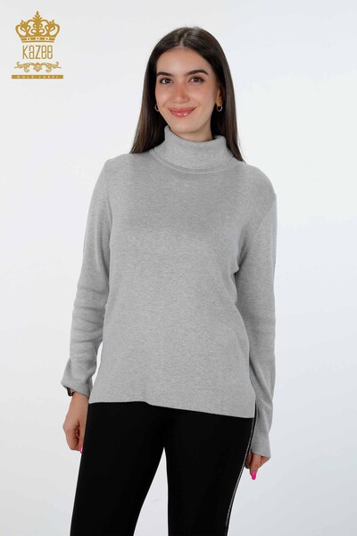 Wholesale Women's Knitwear Glitter Transition Long Sleeve Basic Viscose - 15129 | KAZEE - Thumbnail