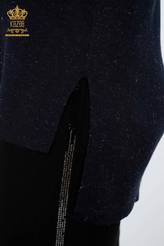 Wholesale Women's Knitwear Glitter Transition Long Sleeve Basic Viscose - 15129 | KAZEE