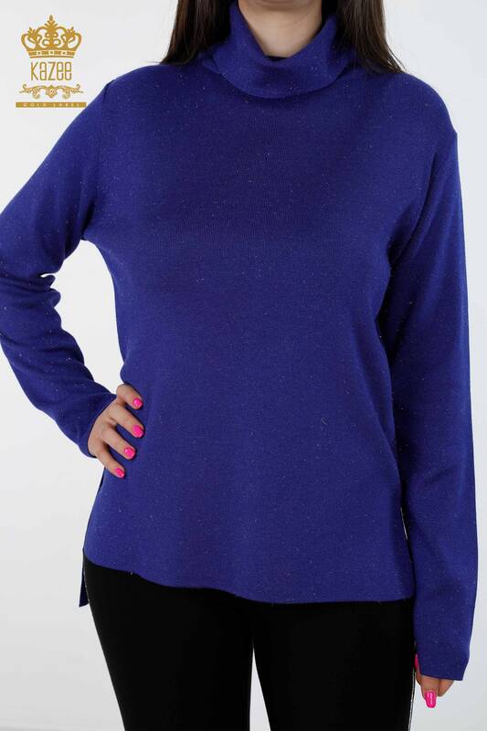 Wholesale Women's Knitwear Glitter Transition Long Sleeve Basic Viscose - 15129 | KAZEE