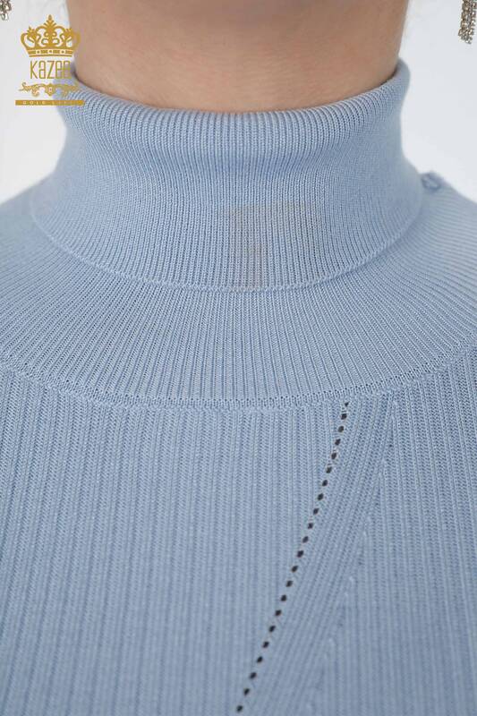 Wholesale Women's Knitwear Sleeve Detail Stone Embroidered Striped - 16241 | KAZEE