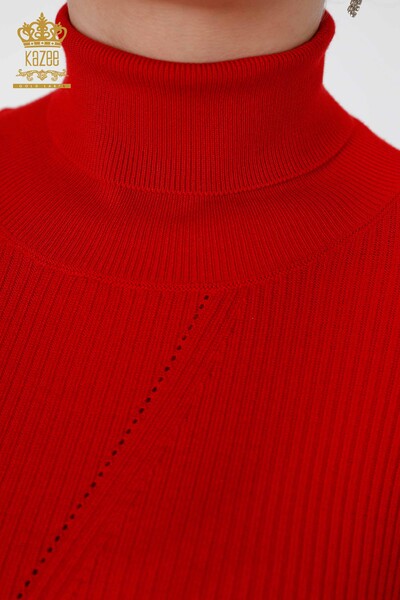 Wholesale Women's Knitwear Sleeve Detail Stone Embroidered Striped - 16241 | KAZEE - Thumbnail