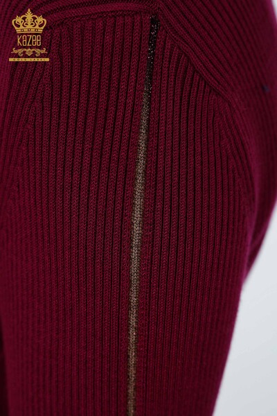 Wholesale Women's Knitwear Sleeve Detail Stone Embroidered Striped - 16241 | KAZEE - Thumbnail