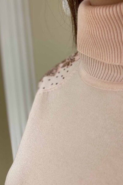 Wholesale Women's Knitwear Sleeve Tulle Detailed - 14549 | KAZEE - Thumbnail