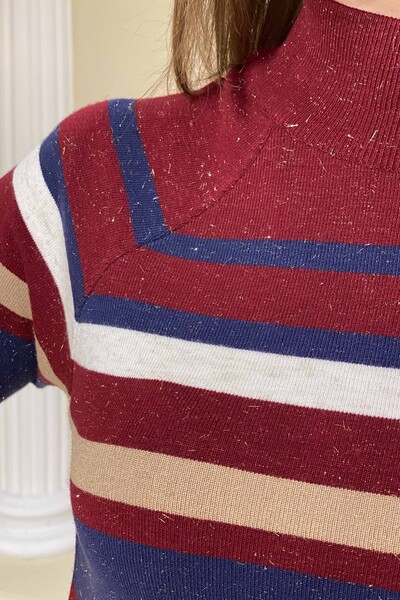Wholesale Women's Knitwear Striped Short Sleeve - 16259 | KAZEE - Thumbnail