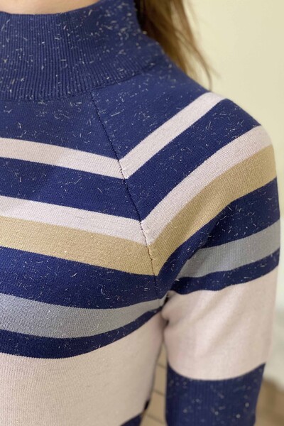 Wholesale Women's Knitwear Striped Short Sleeve - 16259 | KAZEE - Thumbnail