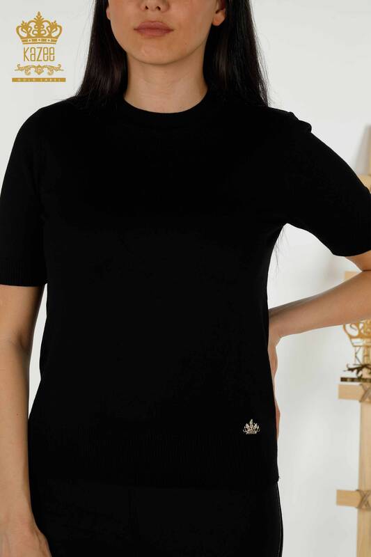 Wholesale Women's Knitwear Sweater - American Model - Dark Black - 30255 | KAZEE