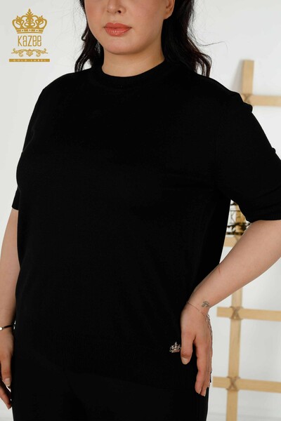 Wholesale Women's Knitwear Sweater - American Model - Black - 30389 | KAZEE - Thumbnail