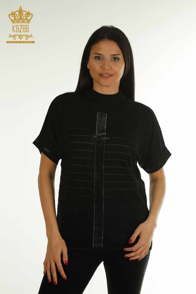 Kazee - Wholesale Women's Knitwear Sweater American Model Black - 30702 | KAZEE