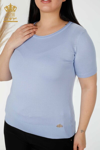 Wholesale Women's Knitwear Sweater American Model Blue - 15943 | KAZEE - Thumbnail