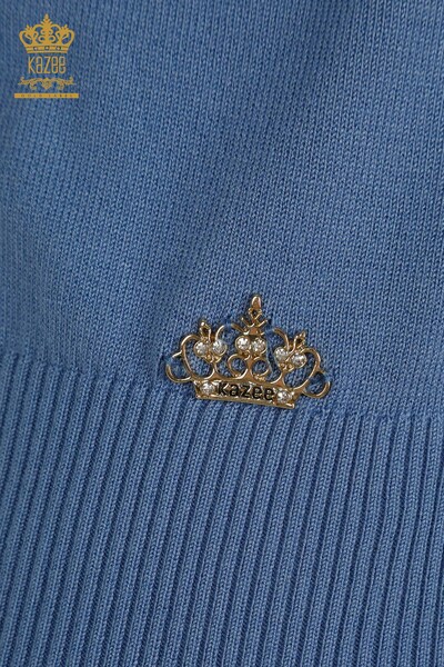 Wholesale Women's Knitwear Sweater American Model Dark Blue - 14541 | KAZEE - Thumbnail