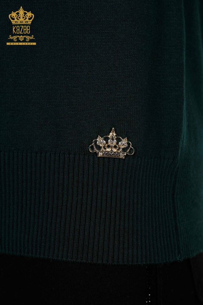 Wholesale Women's Knitwear Sweater - American Model - Dark Green - 30255 | KAZEE - 5