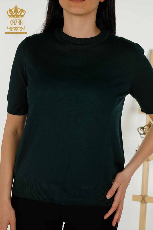 Wholesale Women's Knitwear Sweater - American Model - Dark Green - 30255 | KAZEE