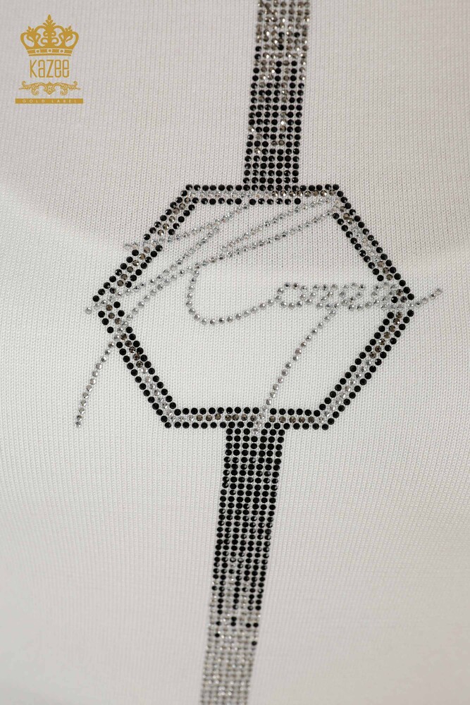 Wholesale Women's Knitwear Sweater - American Model - Ecru - 16639 | KAZEE - 3