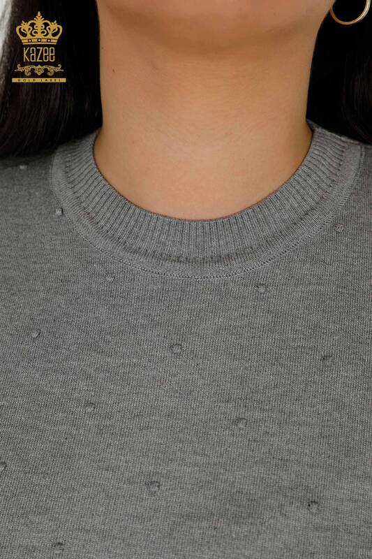 Wholesale Women's Knitwear Sweater - American Model - Gray - 30131 | KAZEE