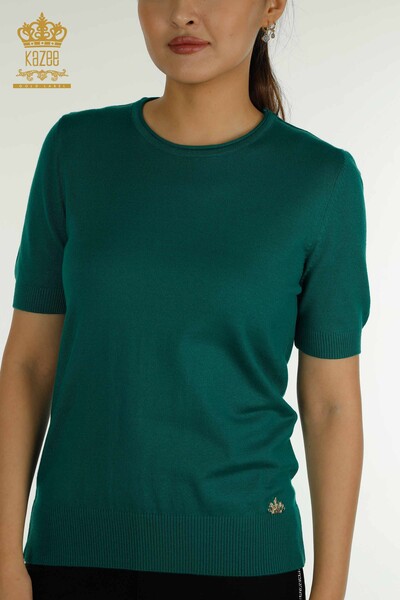 Wholesale Women's Knitwear Sweater American Model Green - 15943 | KAZEE - Thumbnail