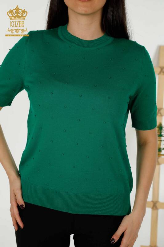 Wholesale Women's Knitwear Sweater - American Model - Green - 30131 | KAZEE