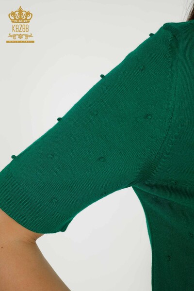 Wholesale Women's Knitwear Sweater - American Model - Green - 30131 | KAZEE - Thumbnail