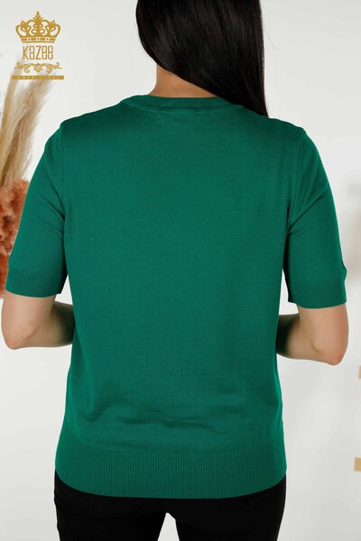 Wholesale Women's Knitwear Sweater - American Model - Green - 30255 | KAZEE - Thumbnail