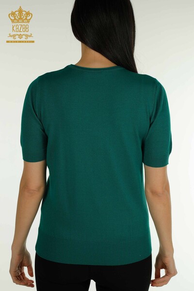 Wholesale Women's Knitwear Sweater American Model Green - 30686 | KAZEE - Thumbnail