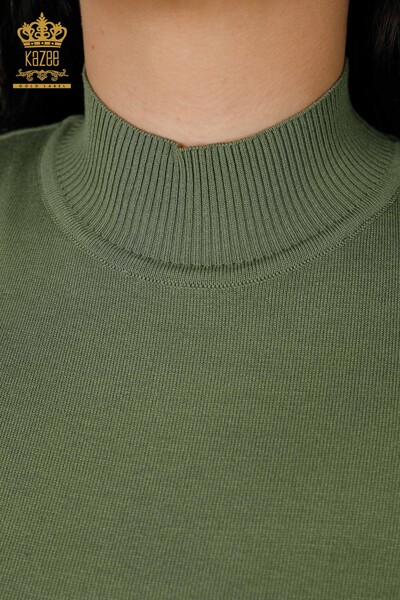 Wholesale Women's Knitwear Sweater American Model Khaki - 14541 | KAZEE - Thumbnail