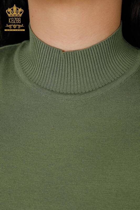 Wholesale Women's Knitwear Sweater American Model Khaki - 14541 | KAZEE